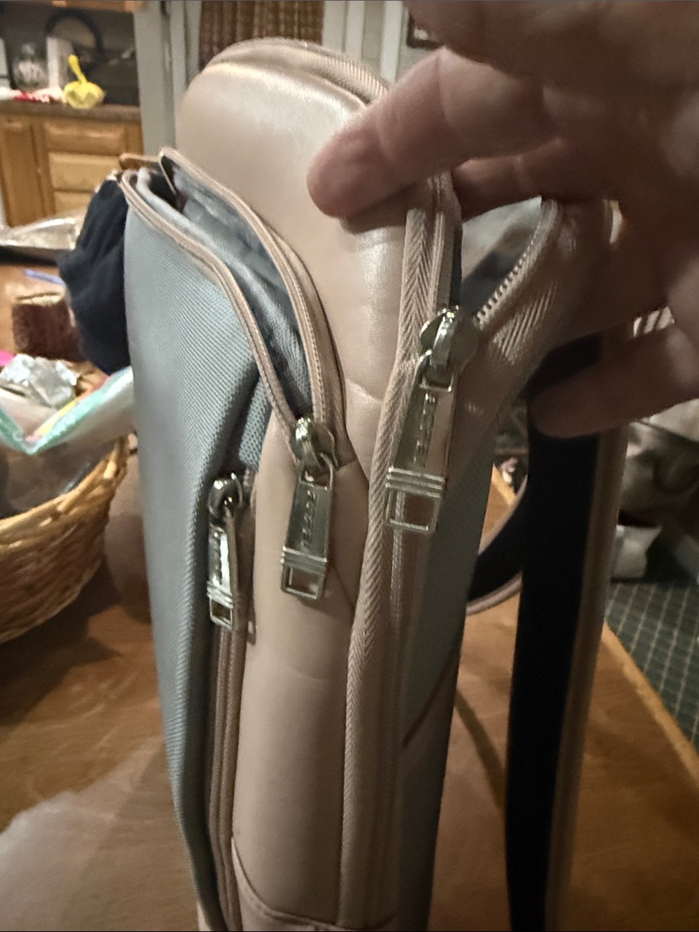 Two-Tone Pink and Gray Men's Backpack - Picture 2 of 8
